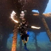 Diver diving USAT Liberty wreck